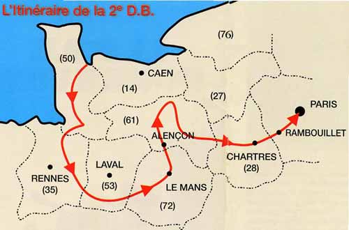  - Itinéraire 2ème DB en Normandie